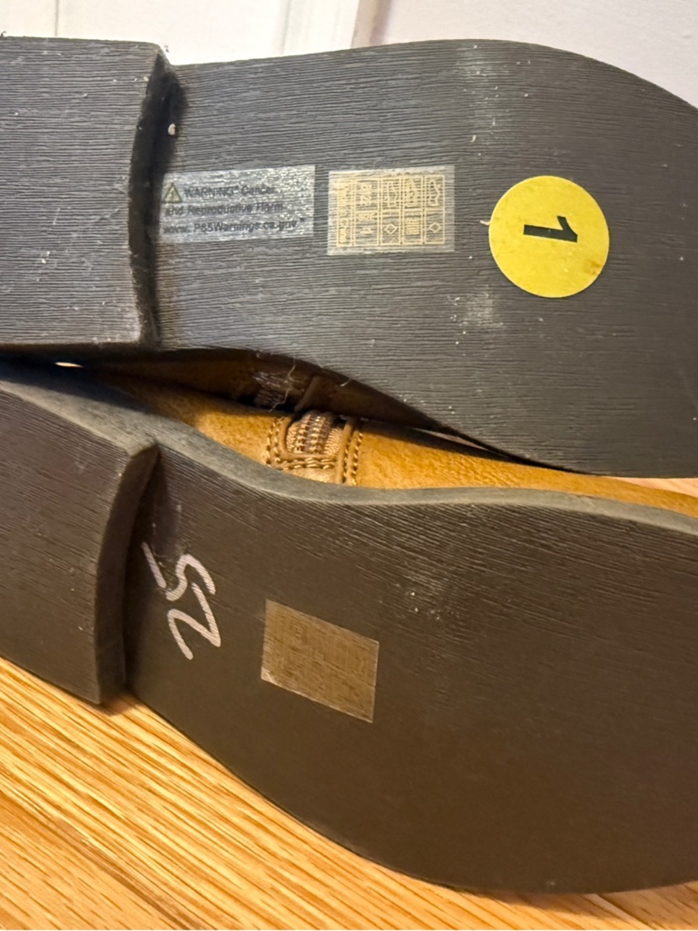 Kids Tall Slip-On Riding Boots in Mustard - Picture 4 of 4